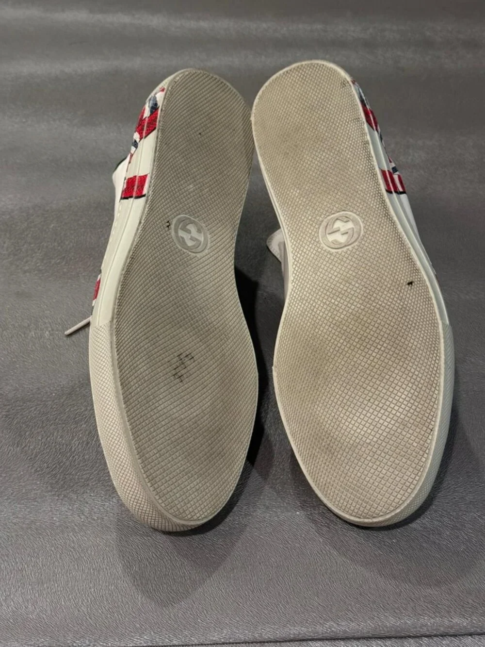 Authentic Men's Gucci Leather Kingsnake White High-Top Sneaker